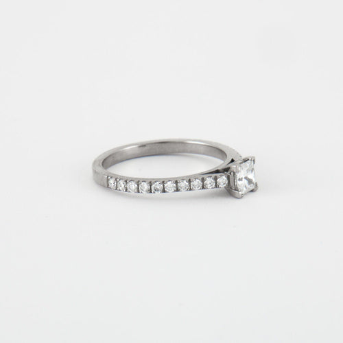 Bague 54 Bague Solitaire Or blanc Diamants 58 Facettes