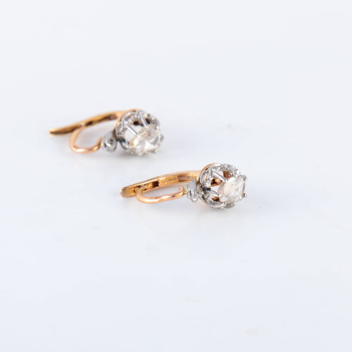 Boucles d'oreilles Boucles d'oreilles Dormeuses Diamants taille rose 58 Facettes