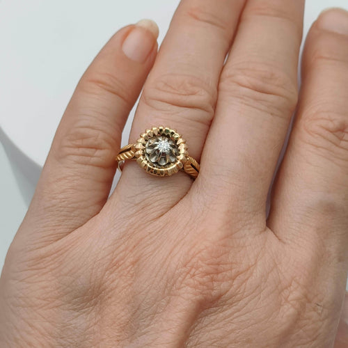 Bague 52 Bague vintage or 2 tons Diamant 58 Facettes