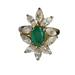 Ring 53 YELLOW GOLD EMERALD DIAMOND MARQUISE RING 58 Facettes