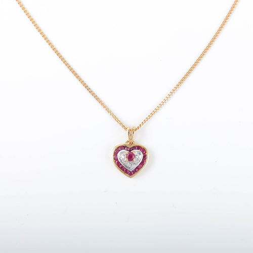 Collier Collier coeur Rubis or jaune 58 Facettes 2801