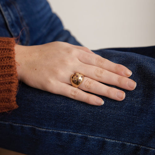 Bague 52 Bague Boule Rubis de synthèse 58 Facettes JE499