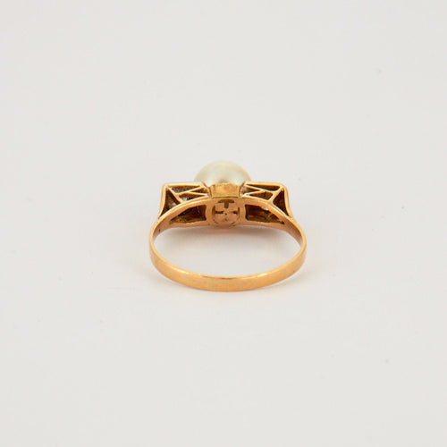 Bague 61 Bague 2 ors Perle Diamants 58 Facettes EL2-50