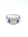 White gold diamond signet ring 0,92 carat synthetic sapphires 58 Facettes
