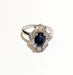 Ring Marquise sapphire and baguette diamond ring 58 Facettes