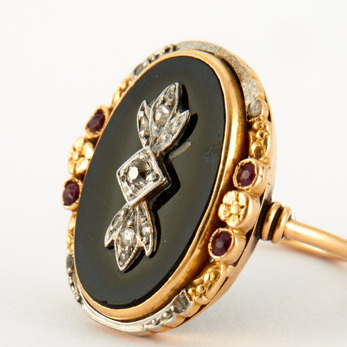 Bague 52 Bague en Or jaune, diamants &  rubis 58 Facettes