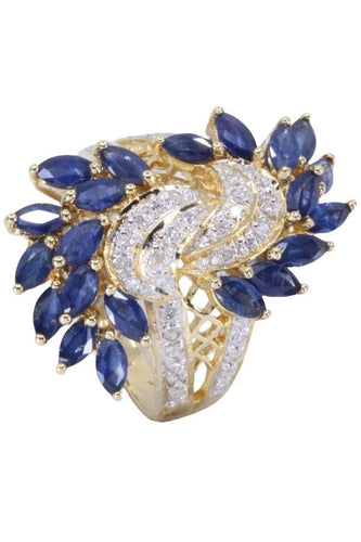 Bague Bague Or jaune Saphirs et Diamants 58 Facettes 076711