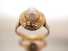 Ring 57 Yellow gold ring Retro pearl 58 Facettes