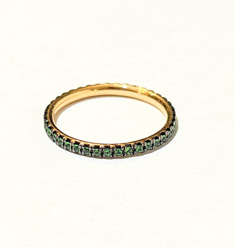 Bague DJULA anneau en or et saphirs verts 58 Facettes