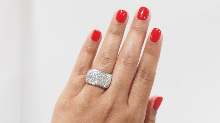 Bague 52 Bague bandeau en or blanc et diamants 58 Facettes 31369