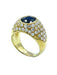 Ring Yellow gold, sapphire and diamond bangle ring 58 Facettes