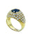 Bague Bague joncs or jaune, saphir et diamants 58 Facettes