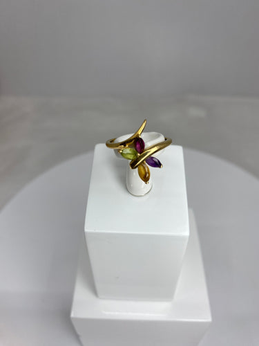 Bague 51 Bague papillon en or jaune & pierres fines 58 Facettes