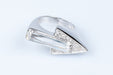 Ring 53 Arrow ring with white crystal and diamonds in white gold 58 Facettes 111-38418-48