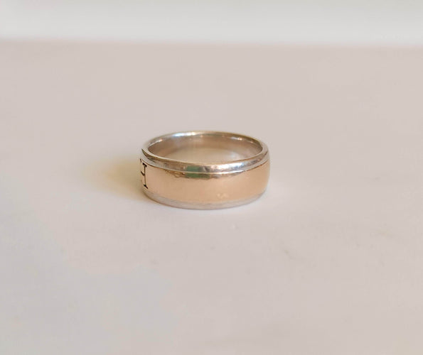 Bague 61 Hermès - Bague vintage 2 tons or et argent 58 Facettes