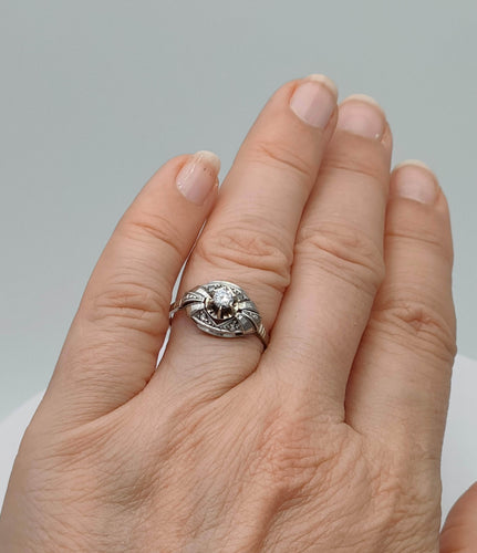 Bague 54 Bague Art Déco diamant 58 Facettes