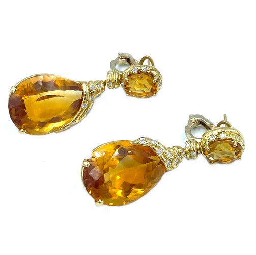 Boucles d'oreilles Boucles d’oreilles D’AVOSSA Citrines & diamants 58 Facettes