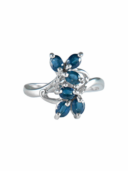 Bague 52 Bague Florale Saphirs 58 Facettes