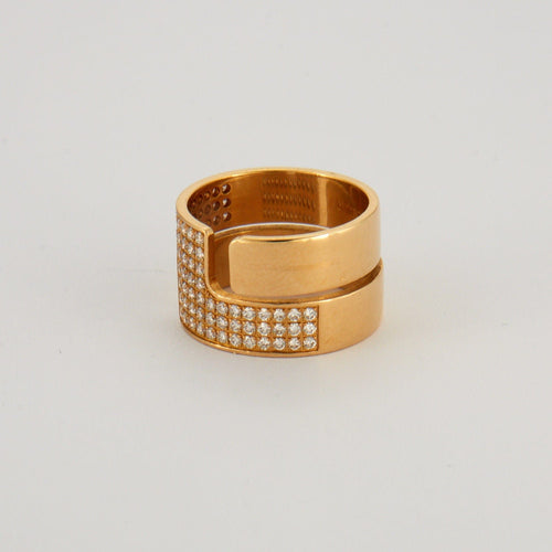 Bague 55 DINH VAN - Bague Seventies Or jaune Diamants 58 Facettes