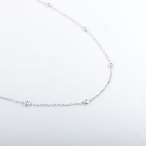 Collier Collier Or blanc 10 diamants 58 Facettes 8393