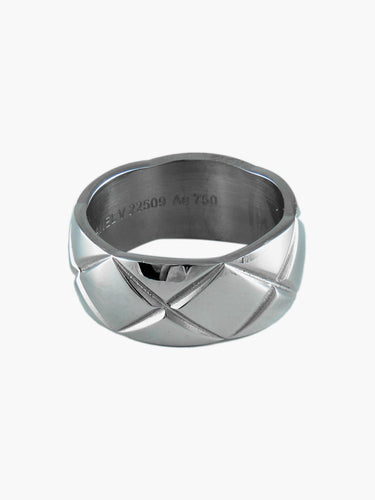 Bague Bague Chanel Matelassée or blanc 58 Facettes