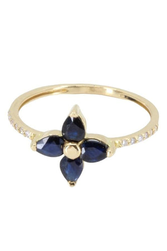 Bague BAGUE FLEUR SAPHIRS ET DIAMANTS 58 Facettes 056241