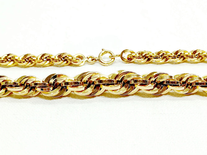 Collier Collier Or Rose Maille Corde 58 Facettes 3124/1