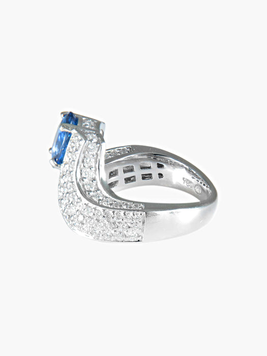 Bague 52 Bague Saphir et Diamants 58 Facettes