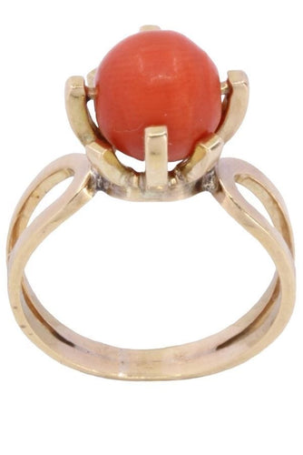 Bague Bague en or jaune perle de corail 58 Facettes 062301