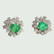 Boucles d'oreilles BOUCLES D'OREILLES EN OR 18 KTS ROSETTE 1950 avec DIAMANTS et ÉMERAUDES 58 Facettes Q945A