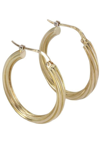 Boucles d'oreilles CRÉOLES TORSADÉES 58 Facettes 073221
