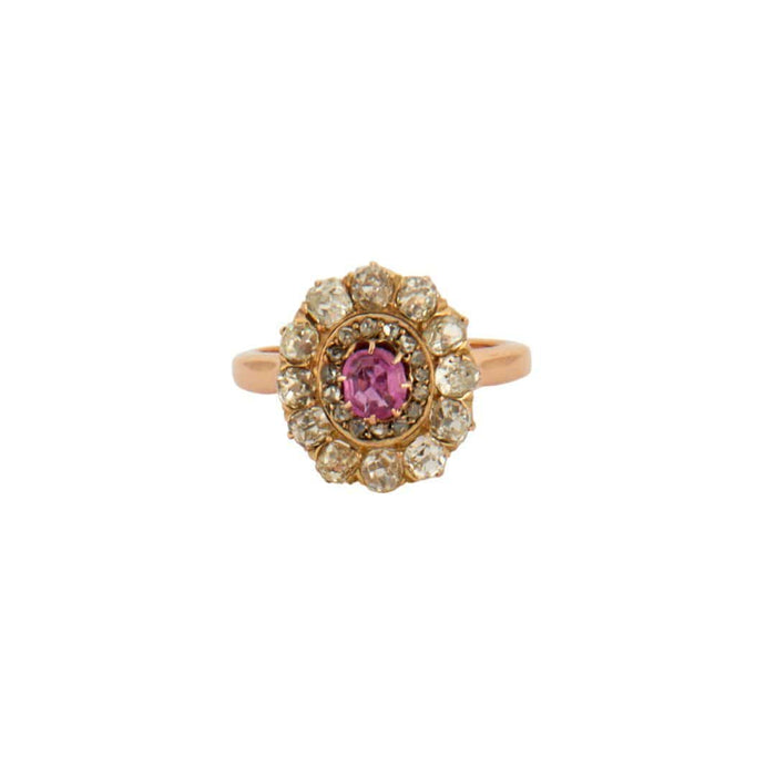 Bague 50.5 Bague Marguerite Rubis Diamants 58 Facettes A6334b