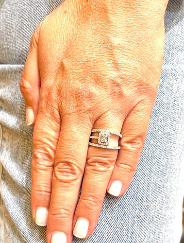 Bague 54 Bague ajourée illusion Diamants 58 Facettes