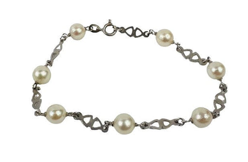 Bracelet Bracelet or blanc et perles de culture 58 Facettes 204000000797