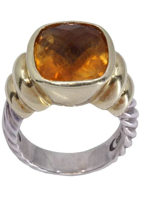 Bague 55 Bague Or Argent Citrine 58 Facettes 076391