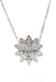 Collier VAN CLEEF & ARPELS. Collier Pendentif Lotus or blanc et diamants 58 Facettes