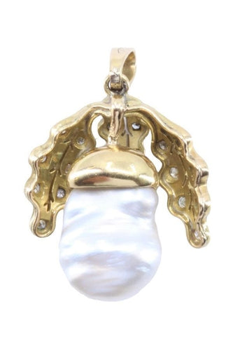 Pendentif PENDENTIF PERLE BAROQUE ET DIAMANTS 58 Facettes 066451
