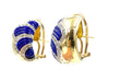 Earrings Yellow gold, lapis and diamond earrings 58 Facettes