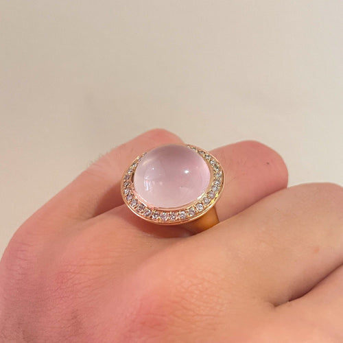 Bague 52 Bague Tourmaline rose cabochon 58 Facettes