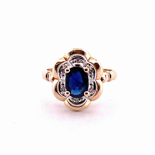 Bague 50 Bague fleur Saphir Diamants 58 Facettes
