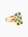Ring Art Deco Ring Yellow Gold Checkerboard Pattern 58 Facettes