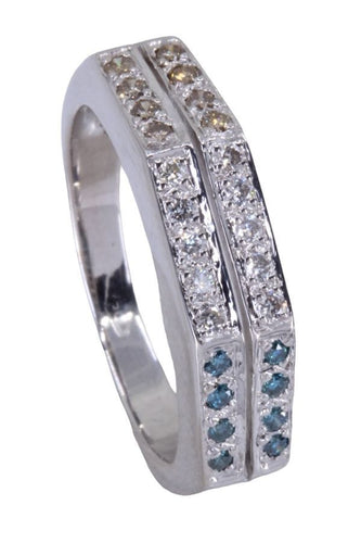 Bague 56.5 BAGUE MODERNE OR BLANC DIAMANTS 58 Facettes 078351