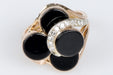 Ring 60 Pink gold onyx and diamond ring 58 Facettes BGDNB203