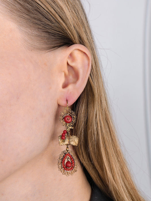 Boucles d'oreilles Boucles d'oreilles Vigne corail 58 Facettes