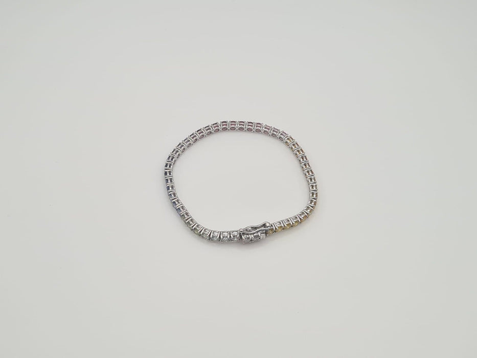 Bracelet Bracelet Or blanc Saphir arc-en-ciel 58 Facettes