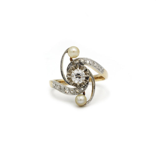 Bague Bague Perles et Diamants 58 Facettes 230174R