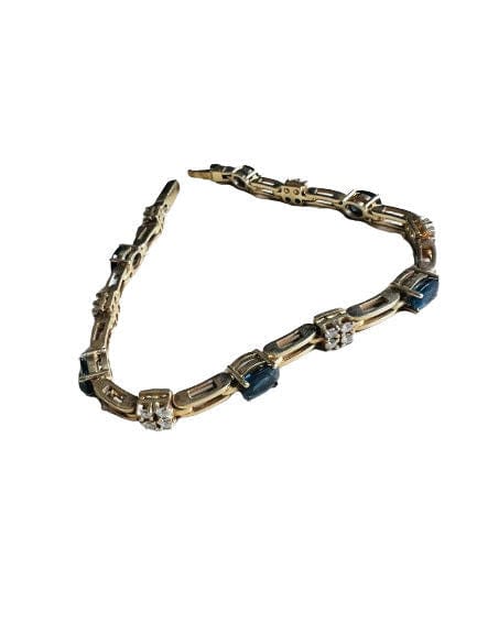 Bracelet Bracelet or avec saphirs et diamants 58 Facettes 20400000807