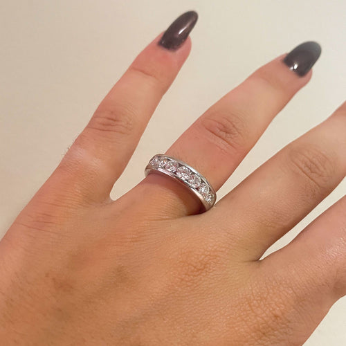 Bague 55 Demi-alliance Diamants 58 Facettes