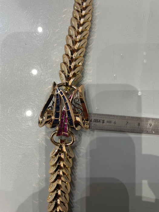 Bracelet Bracelet maille serpent articulé pierres de synthèse 58 Facettes