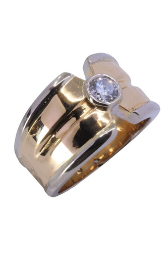 Bague 54 SOLITAIRE MODERNE DIAMANT 2 ORS 58 Facettes 067581